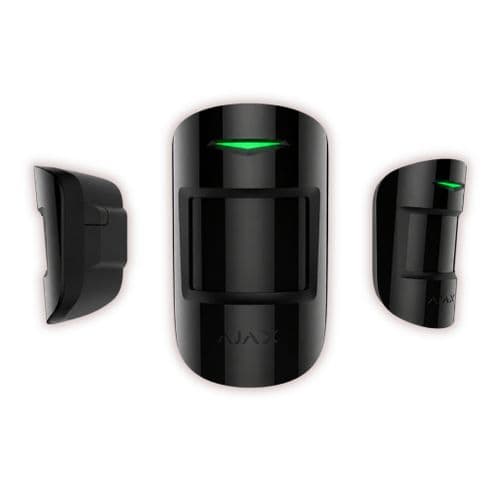 Ajax black wireless PIR movement detector for heritage interiors
