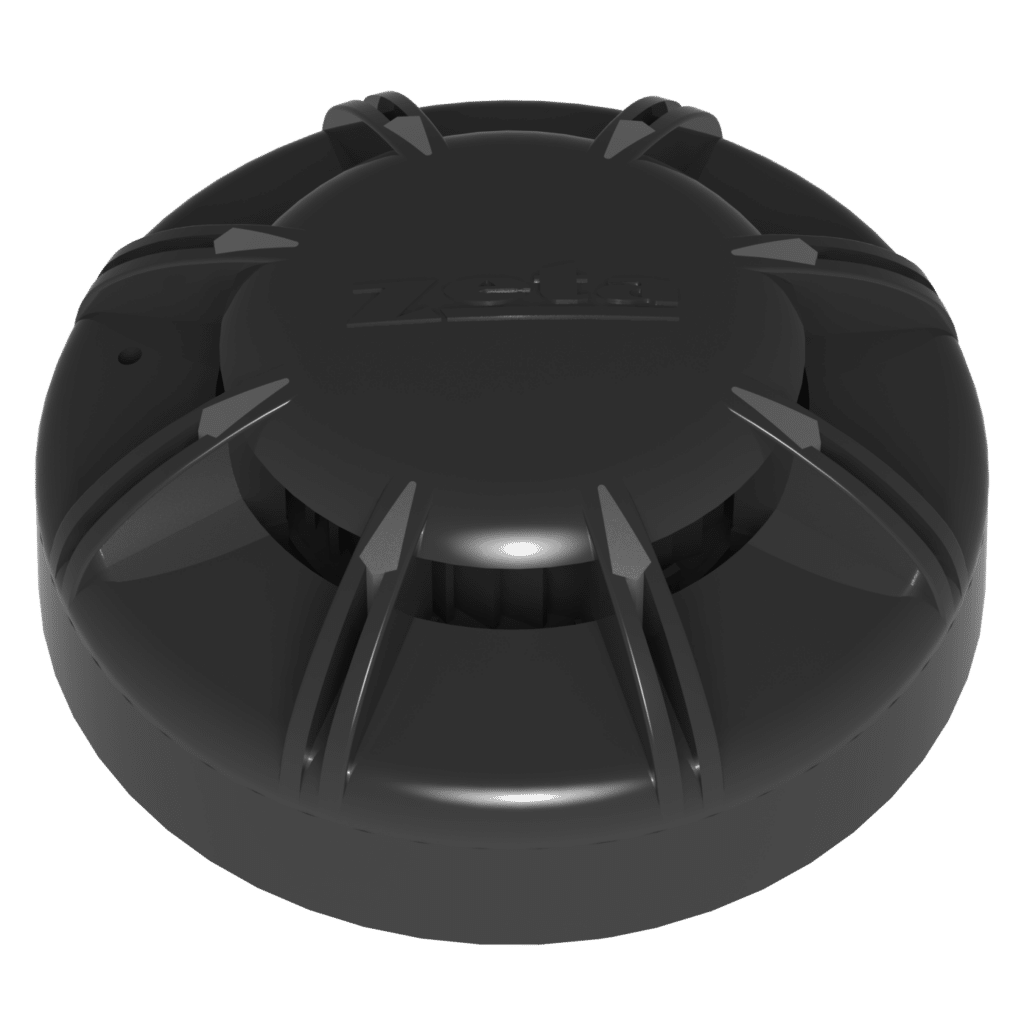 Zeta black conventional smoke detector for sympathetic heritage installation